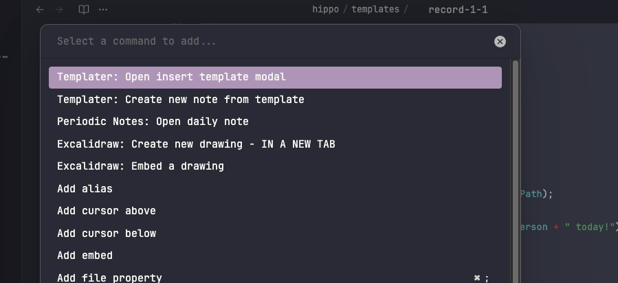 Templater choose template
